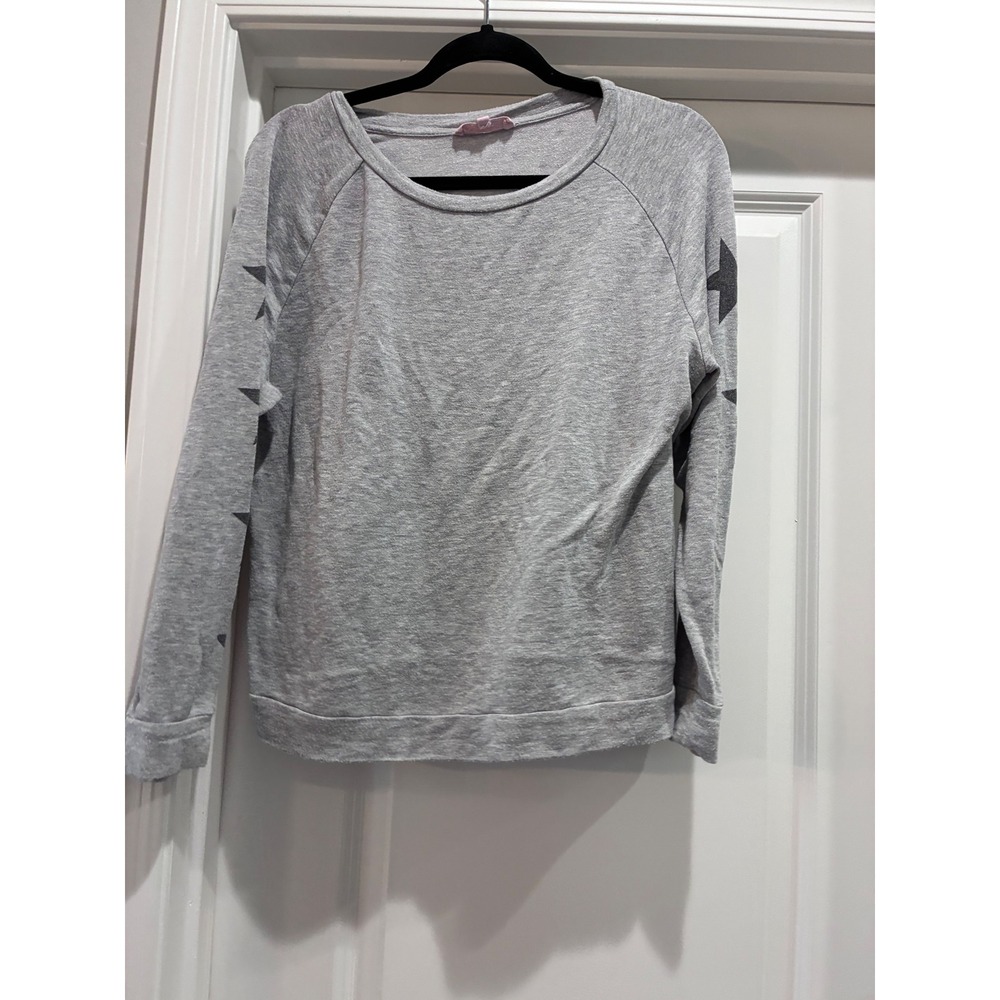 Workshop Republic Clothing Gray Star Sleeve Raglan Sweatshirt Large